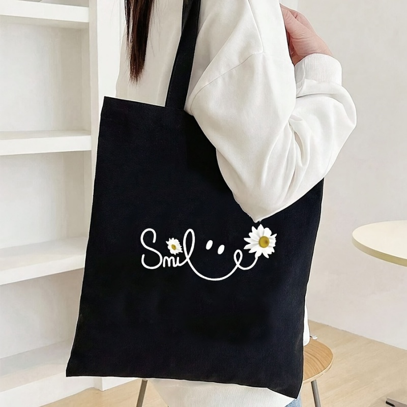 Tas Tote Kanvas Hitam Motif Ca - Cat Claw Bark ulasan dan harga