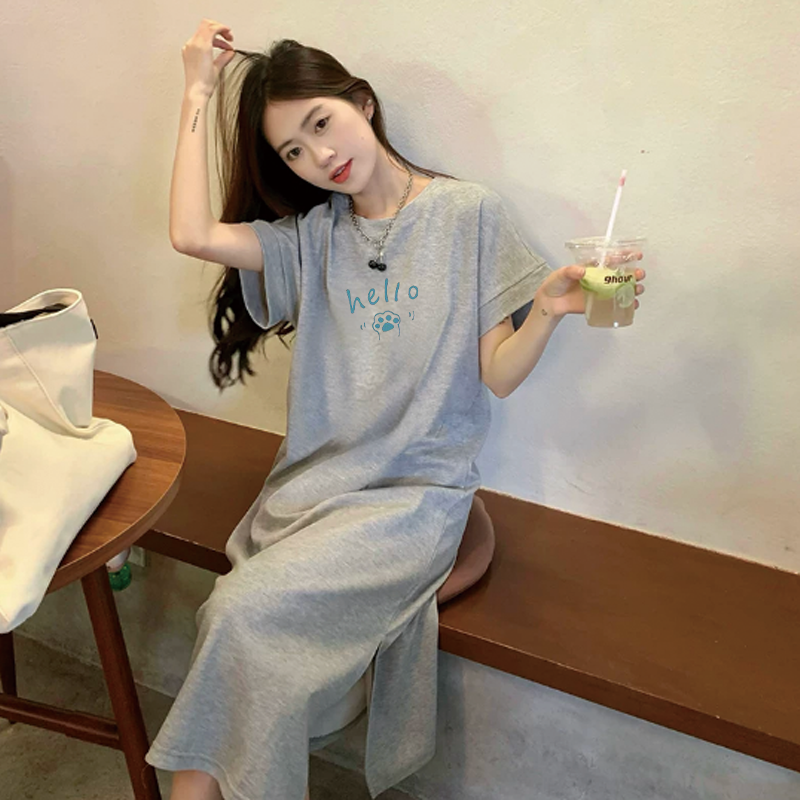 Gaun T-Shirt Panjang Wanita Ke - Cat Claw Bark ulasan dan harga