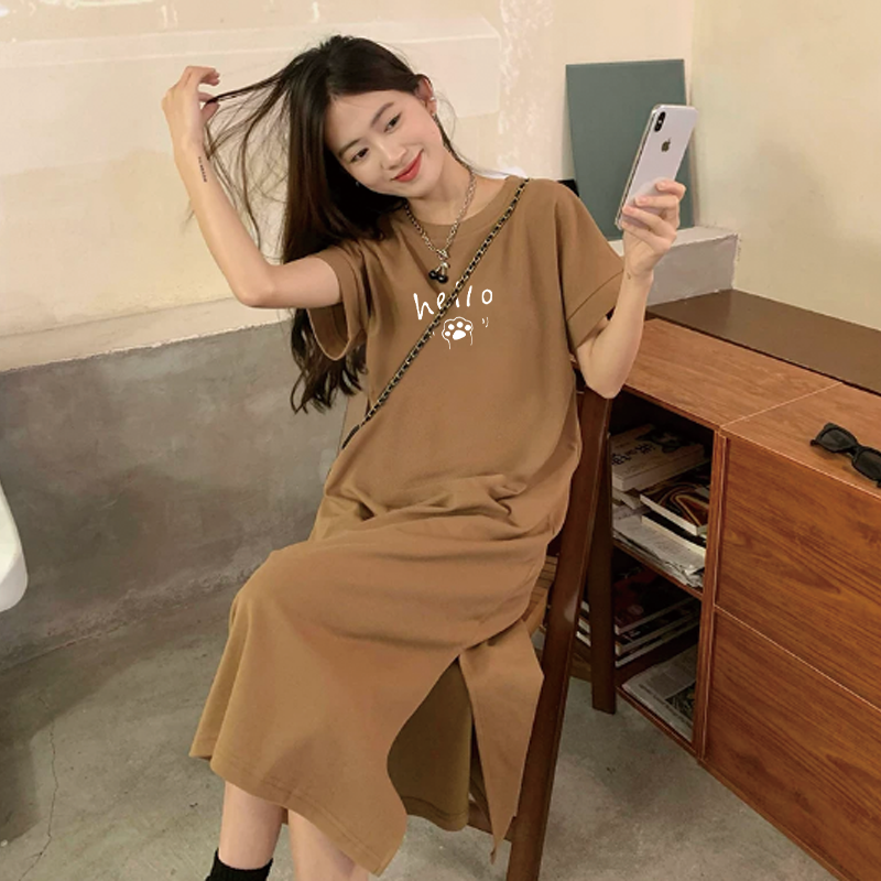 Gaun T-Shirt Panjang Wanita Ke - Cat Claw Bark ulasan dan harga
