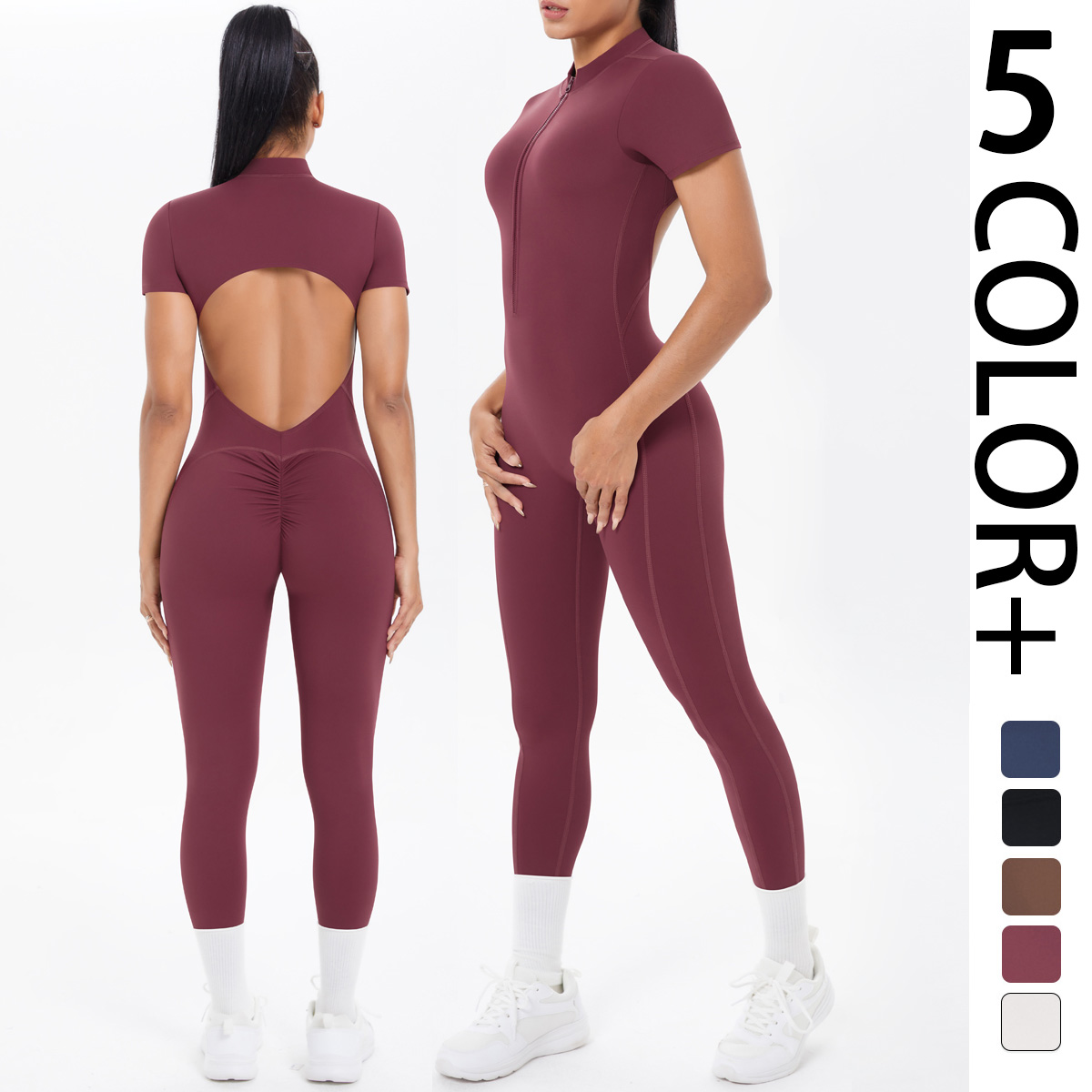 Jumpsuit Kebugaran Lengan Pend - Herbal Yoga ulasan dan harga