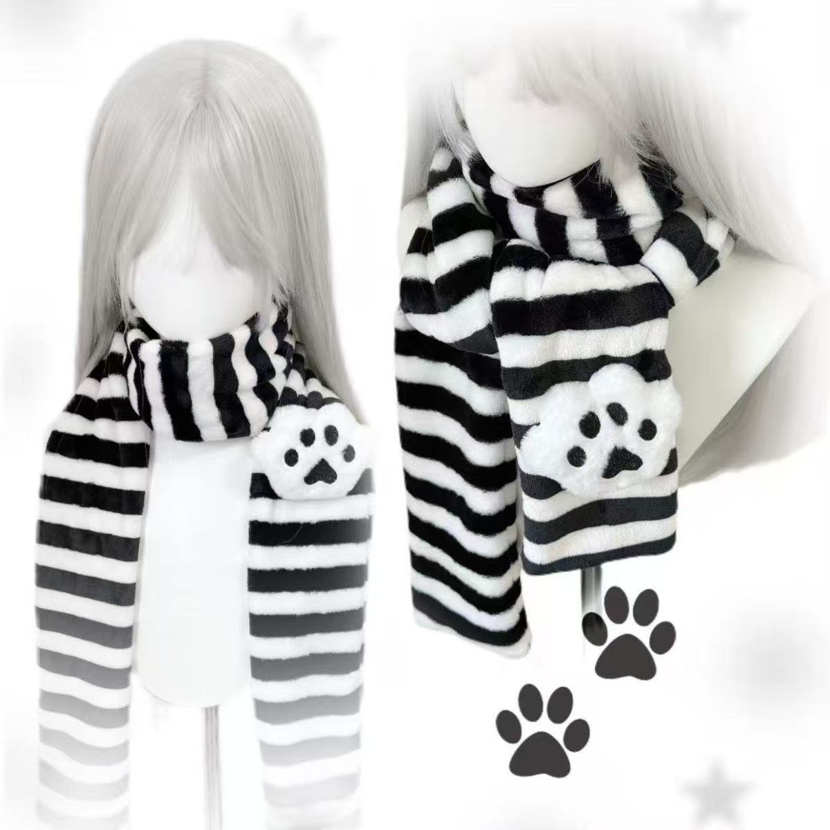 Syal Rajut Kawaii Dekorasi Cak - Cat Claw Bark ulasan dan harga